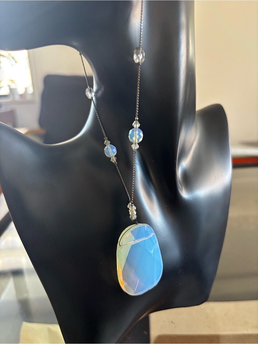 Necklace Moonstone Glass Opalite Sea Opal - Picture 14 of 14